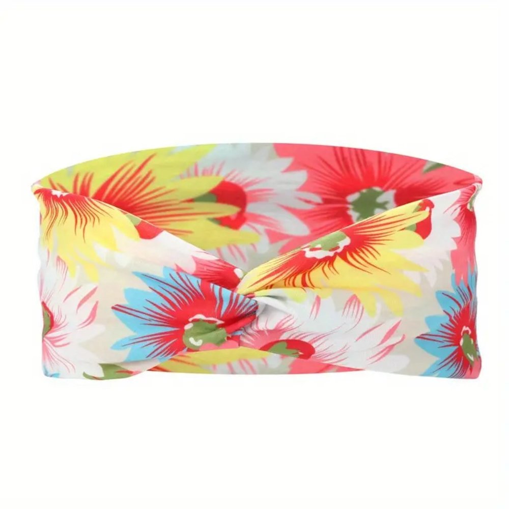Vibrant Flowers Design Headband Bohemian Style Hair Band Boho Accessories (#2)